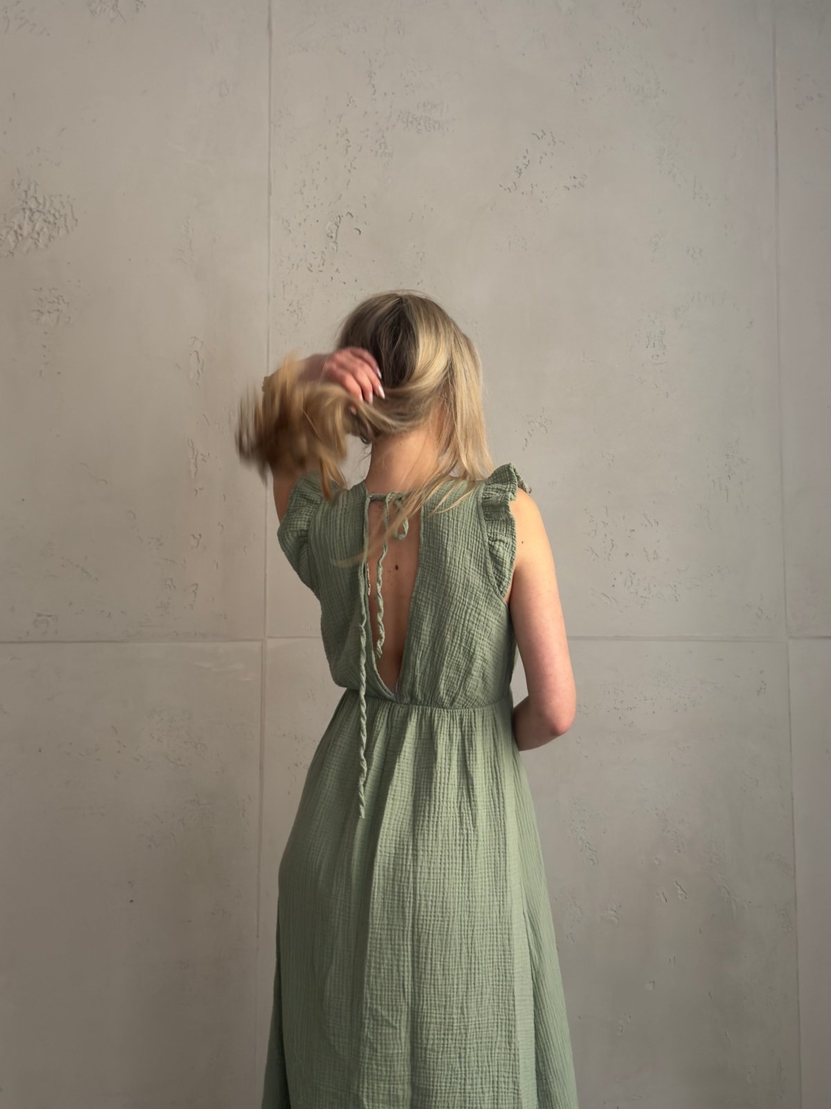 Musselin Maxikleid mit Rückenausschnitt uni – Fließend, leicht, sommerlich - Switch - Fashion