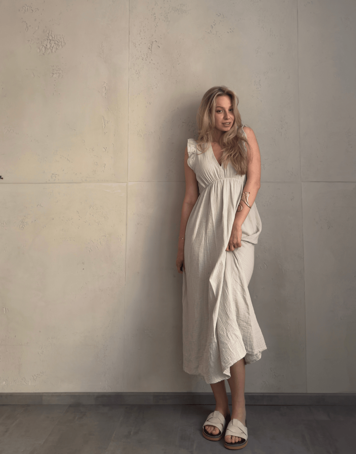 Musselin Maxikleid mit Rückenausschnitt uni – Fließend, leicht, sommerlich - Switch - Fashion