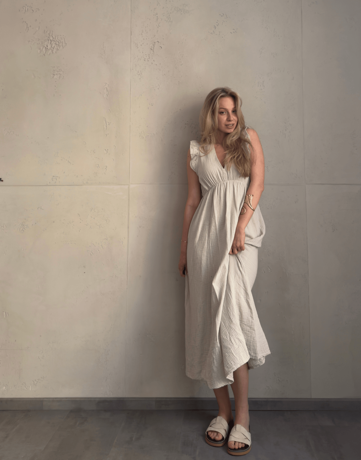 Musselin Maxikleid mit Rückenausschnitt uni – Fließend, leicht, sommerlich - Switch - Fashion