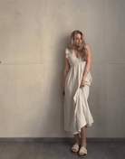 Musselin Maxikleid mit Rückenausschnitt uni – Fließend, leicht, sommerlich - Switch - Fashion