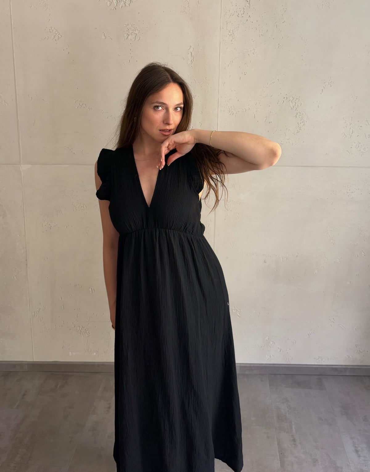 Musselin Maxikleid mit Rückenausschnitt uni – Fließend, leicht, sommerlich - Switch - Fashion
