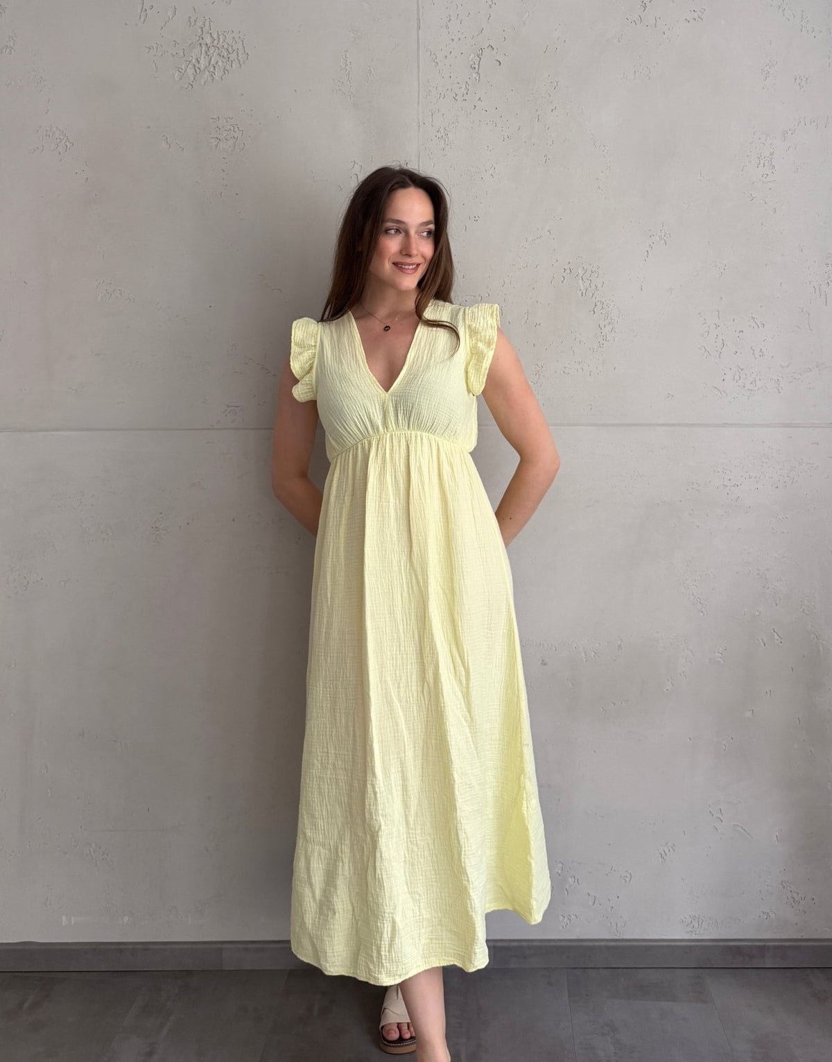 Musselin Maxikleid mit Rückenausschnitt uni – Fließend, leicht, sommerlich - Switch - Fashion