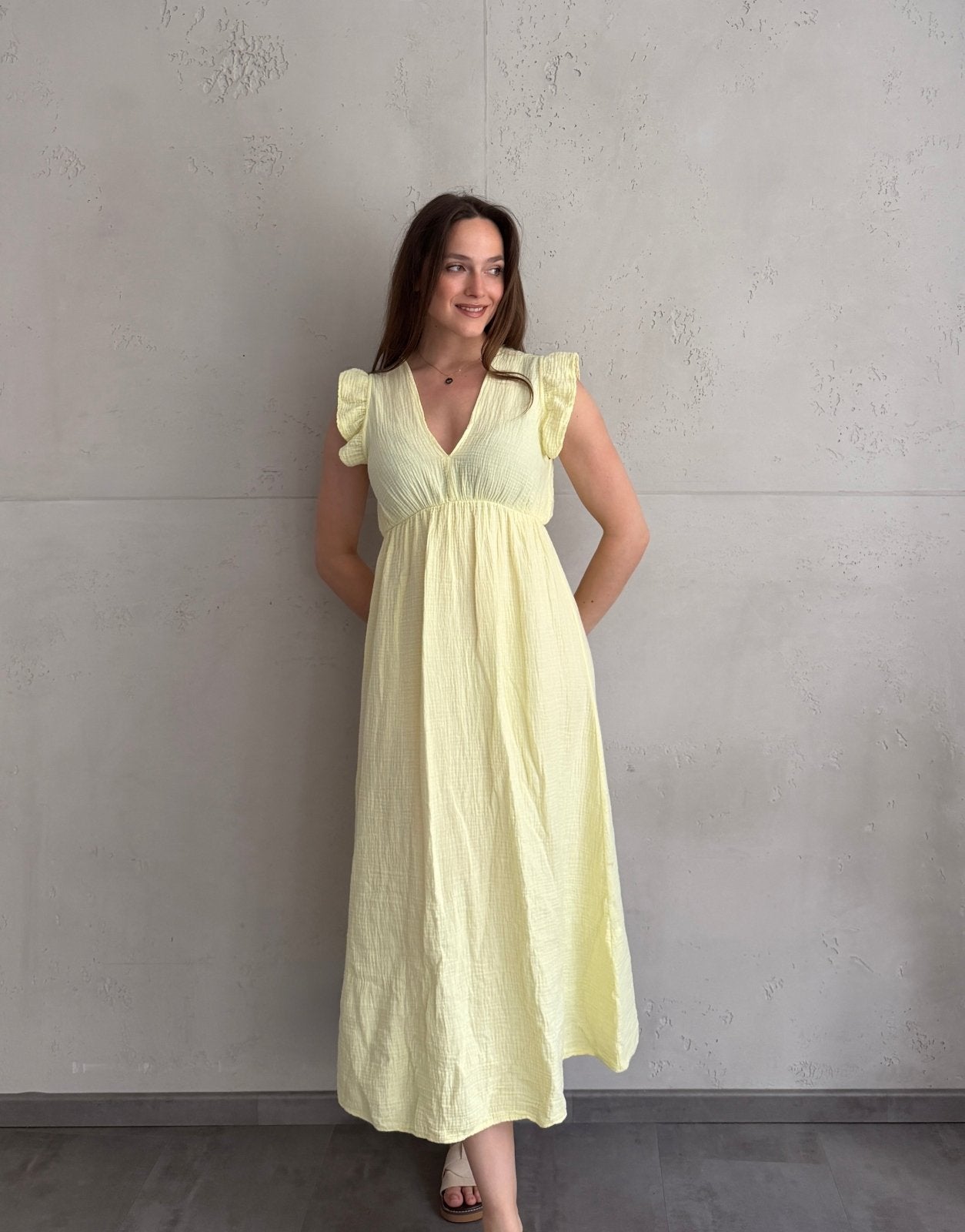 Musselin Maxikleid mit Rückenausschnitt uni – Fließend, leicht, sommerlich - Switch - Fashion
