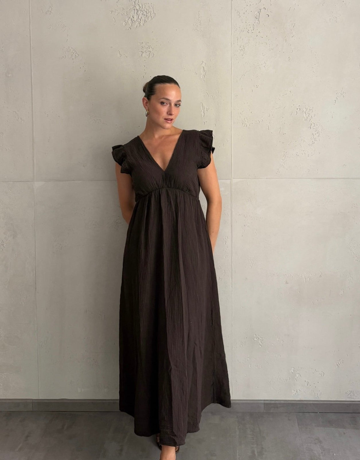 Musselin Maxikleid mit Rückenausschnitt uni – Fließend, leicht, sommerlich - Switch-Fashion