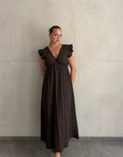 Musselin Maxikleid mit Rückenausschnitt uni – Fließend, leicht, sommerlich - Switch-Fashion