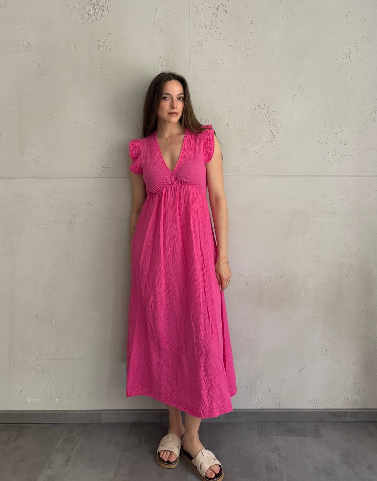 Musselin Maxikleid mit Rückenausschnitt uni – Fließend, leicht, sommerlich - Switch - Fashion