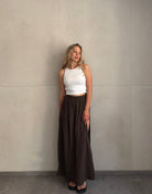 Musselin Maxirock mit Cut-Out – Uni, 100% Baumwolle - Switch-Fashion