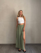 Musselin Maxirock mit Cut-Out – Uni, 100% Baumwolle - Switch-Fashion