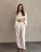 Musselin Set aus weiter Bluse und verstellbarer Hose - Switch - Fashion