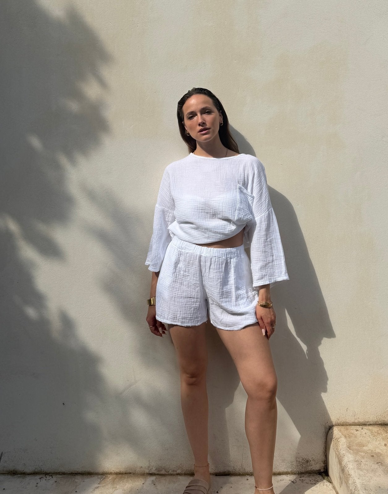 Musselin Set – Longsleeve & Shorts aus 100% Baumwolle - Switch-Fashion