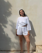 Musselin Set – Longsleeve & Shorts aus 100% Baumwolle - Switch-Fashion