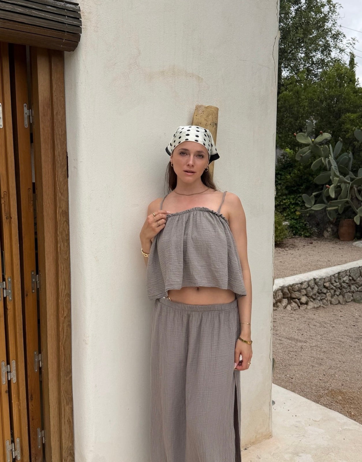 Musselin Top mit Bindeträgern – Kurz, 100% Baumwolle - Switch-Fashion