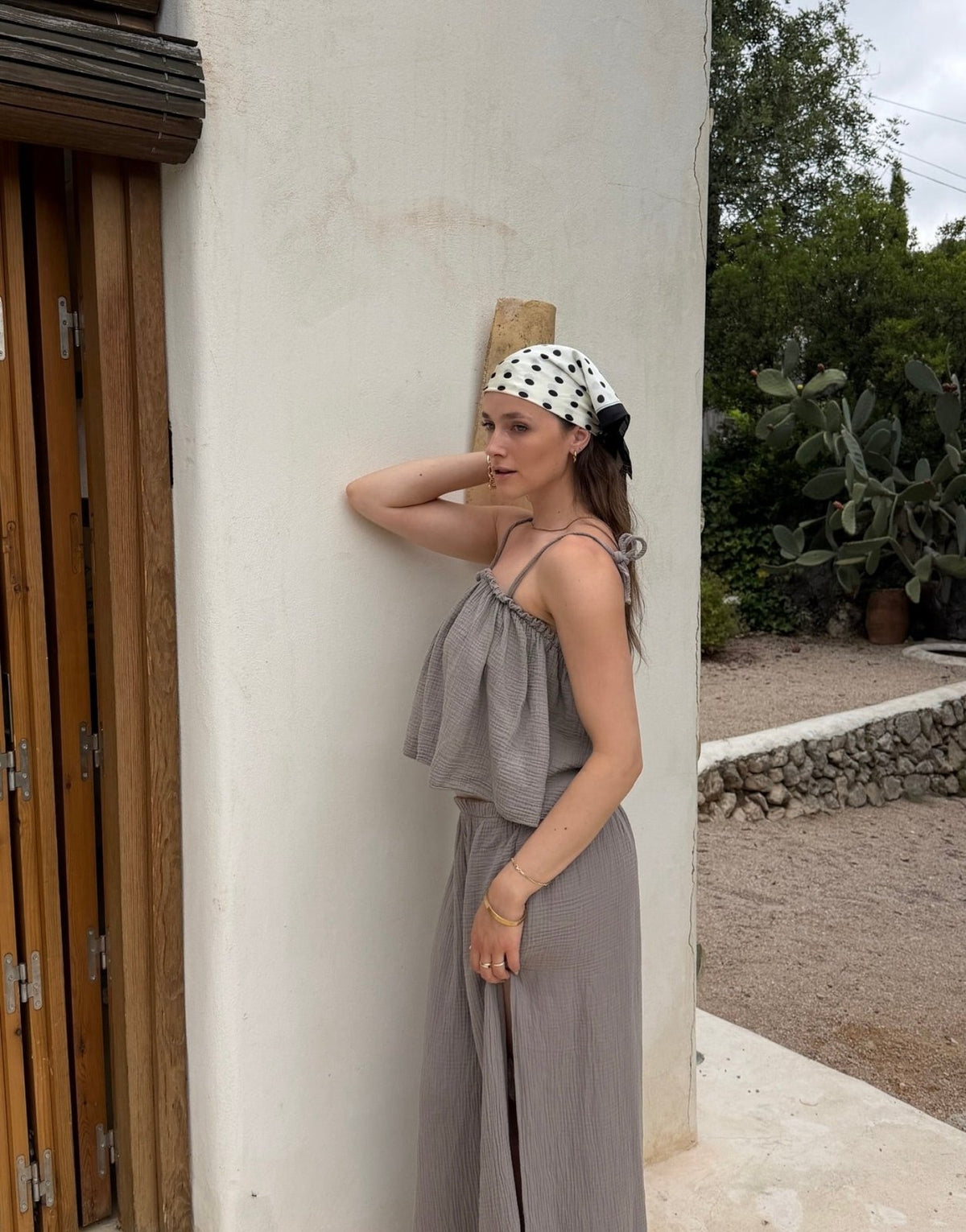 Musselin Top mit Bindeträgern – Kurz, 100% Baumwolle - Switch-Fashion