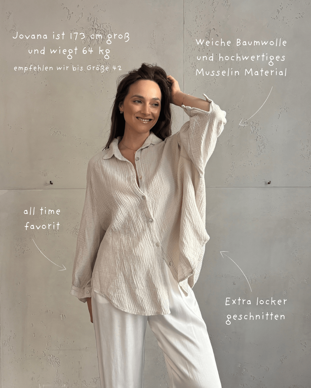 Musselinbluse Kurz