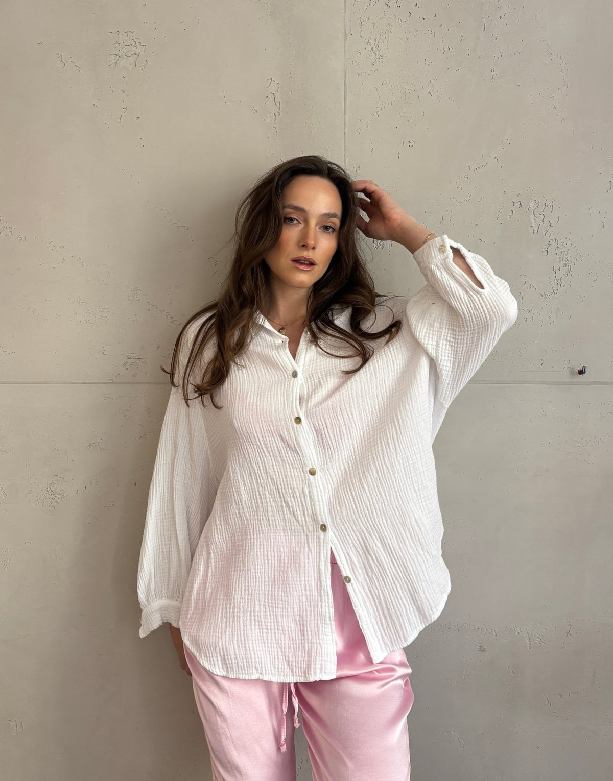 Musselinbluse Kurz