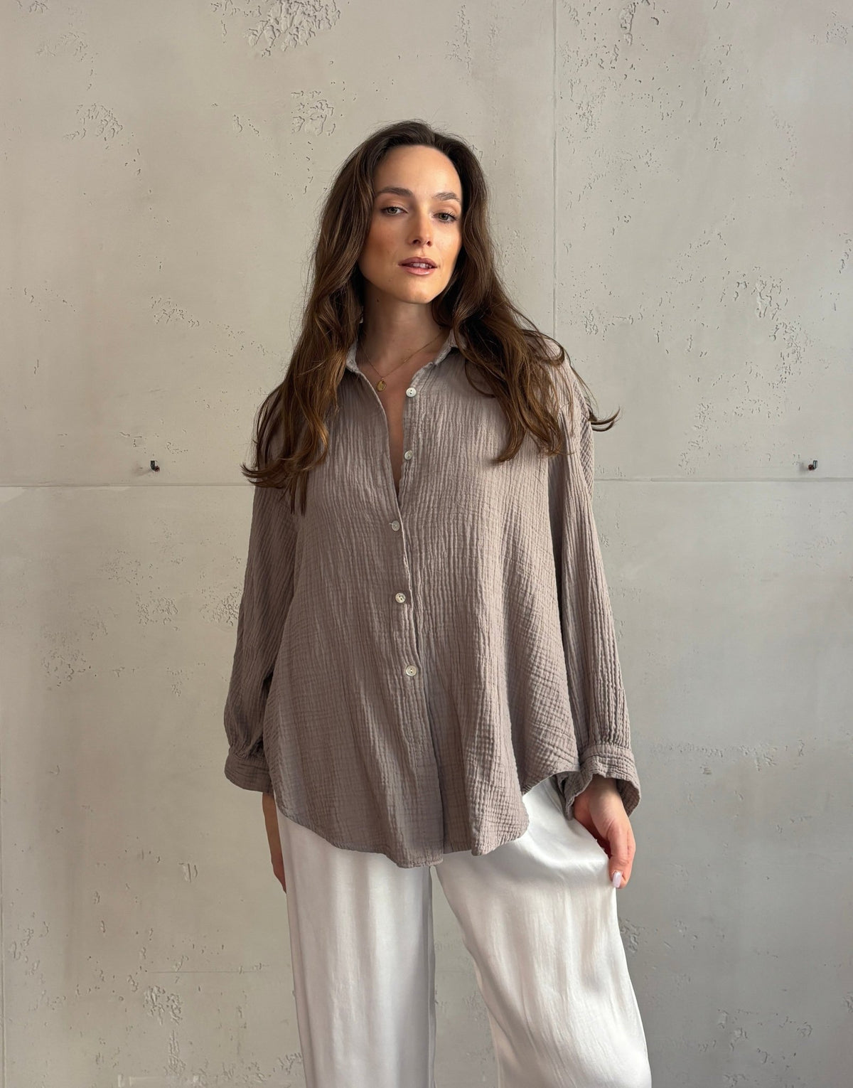 Musselinbluse Kurz