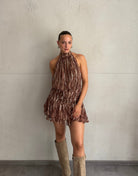 Neckholder Kleid mit integriertem Skort - Switch-Fashion