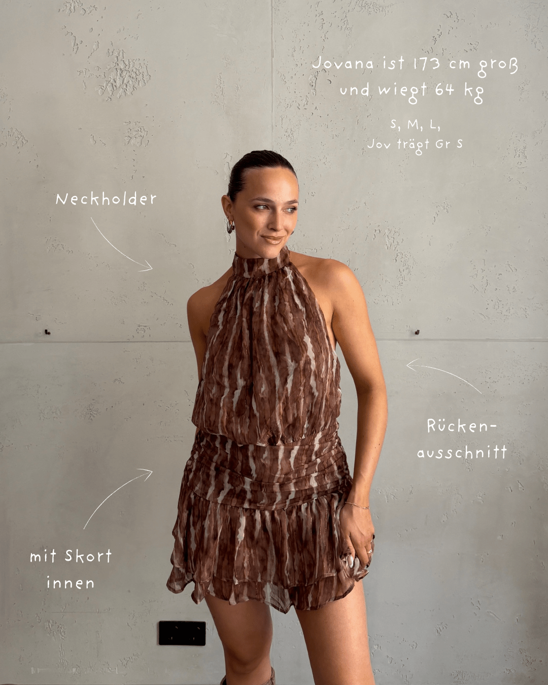 Neckholder Kleid mit integriertem Skort - Switch-Fashion