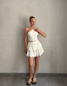 Neckholder Top mit Lochdesign in Offwhite - Switch-Fashion