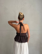 Neckholder Top zum Binden – Zarte Polkadots - Switch-Fashion