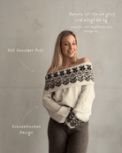 Off - Shoulder Strickpullover mit Schneeflocken Design - Switch - Fashion