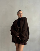 Oversize Strickjacke mit Außennaht - Switch - Fashion