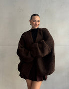 Oversize Strickjacke mit Außennaht - Switch - Fashion