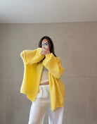 Oversize Strickjacke mit Außennaht - Switch - Fashion