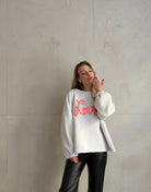 Oversize Sweatshirt mit Love Stickerei - Switch - Fashion