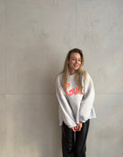 Oversize Sweatshirt mit Love Stickerei - Switch - Fashion