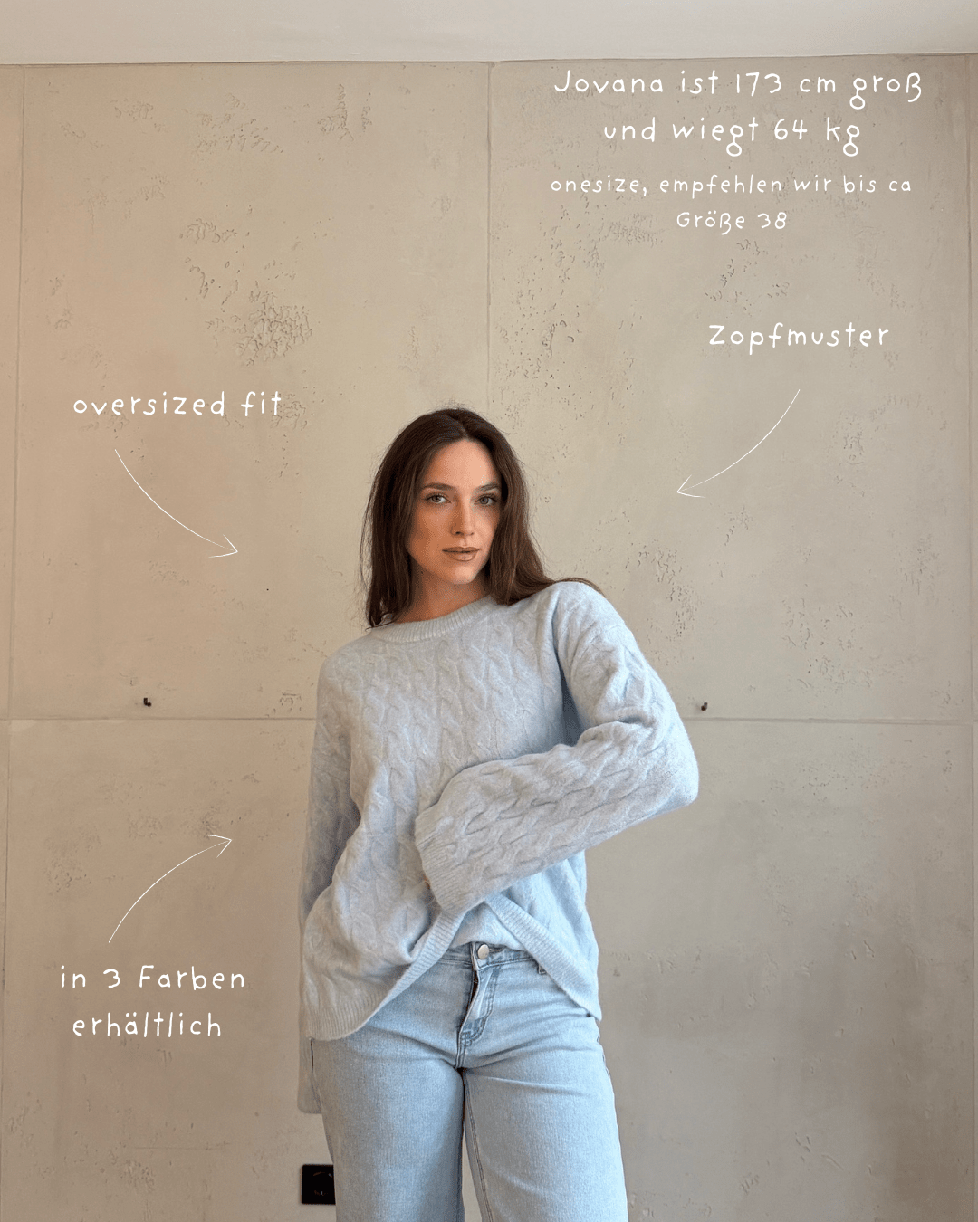 Oversize Zopfstrick Pullover mit leicht ausgestelltem Arm - Switch - Fashion