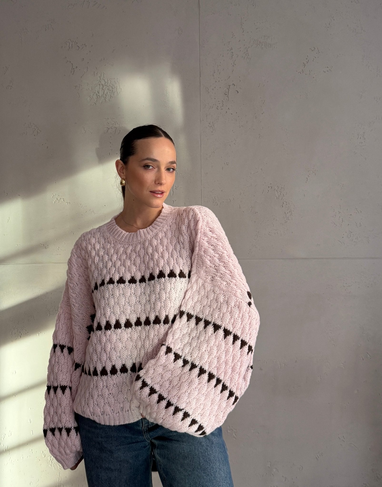 Oversized Pullover mit geometrischem Muster - Switch - Fashion