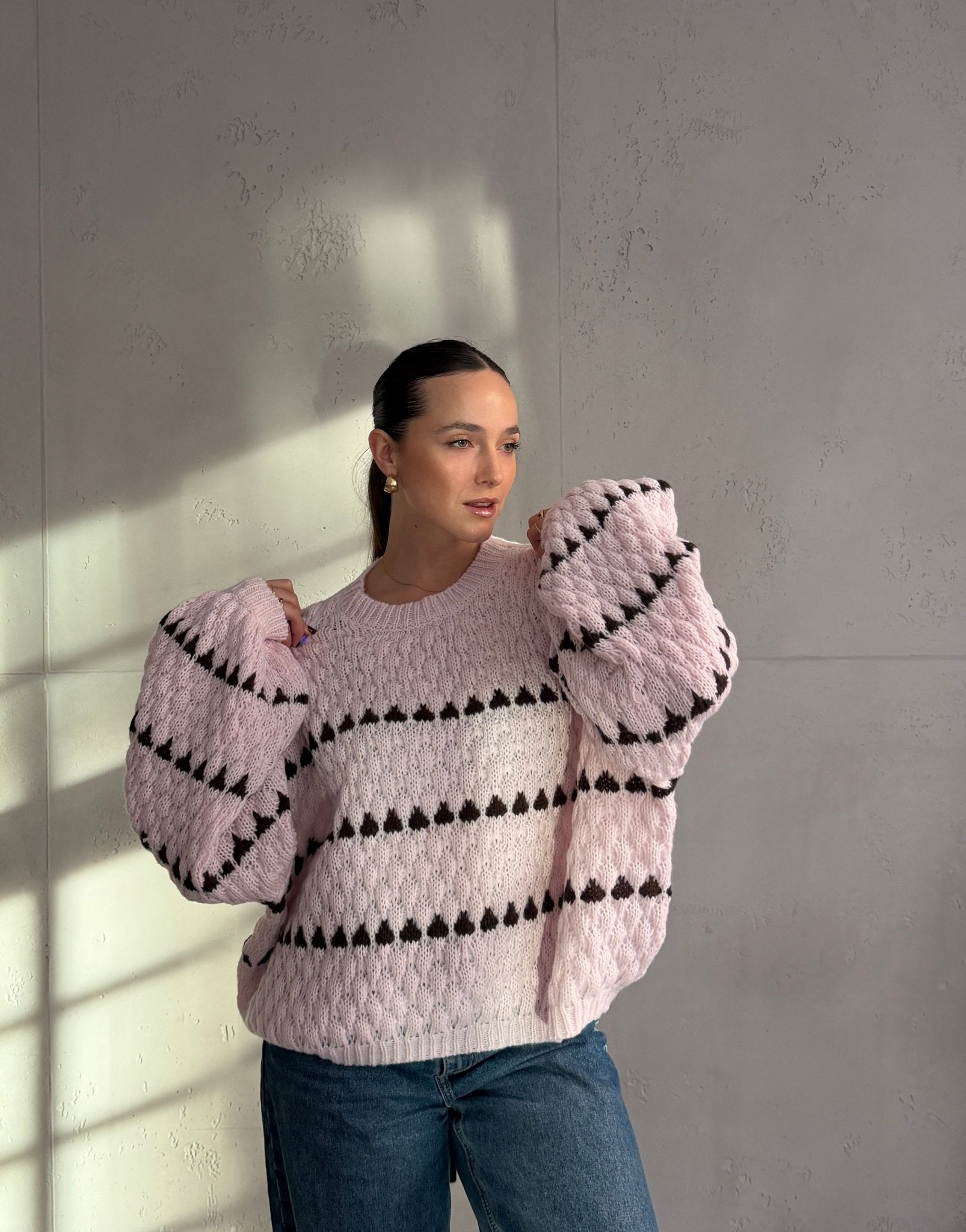 Oversized Pullover mit geometrischem Muster - Switch - Fashion