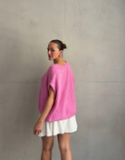 Oversized Pullunder mit Knopfleiste und V-Ausschnitt in Mohair - Switch-Fashion