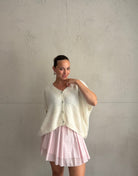 Oversized Pullunder mit Knopfleiste und V-Ausschnitt in Mohair - Switch-Fashion