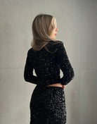 Pailletten Oberteil mit Stehkragen - Switch - Fashion