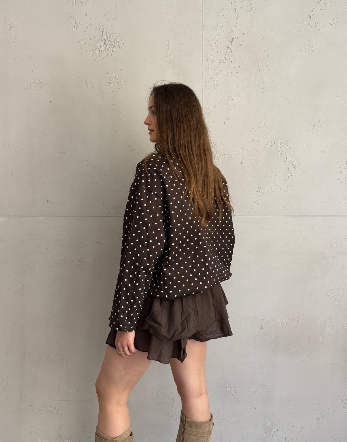 Polka Dot Kurzjacke mit hohem Kragen – Gefüttert, 100% Baumwolle - Switch - Fashion