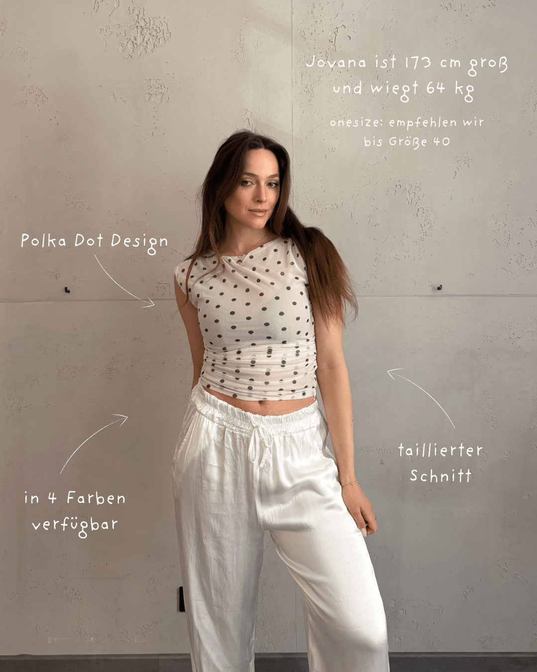 Polka Dot Mesh Top mit Untershirt – Figurbetont & tailliert - Switch - Fashion