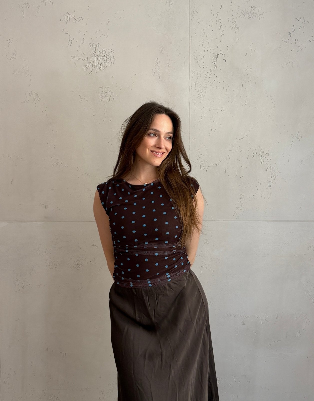 Polka Dot Mesh Top mit Untershirt – Figurbetont & tailliert - Switch - Fashion