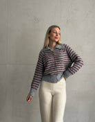 Polo Strickjacke gestreift – Recycled Polyester & Wolle - Switch - Fashion