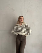 Polo Strickjacke gestreift – Recycled Polyester & Wolle - Switch - Fashion