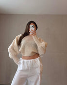 Puffärmel Pullover aus Viskose - Mix - Switch - Fashion