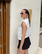 Punkte Weste mit Reißverschluss & Gummizug – 100% Baumwolle - Switch-Fashion