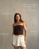 Ripp Bandeau Top – Eng anliegend, Gummizug, Uni - Switch-Fashion