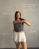 Ripp Bandeau Top in Leo – Eng anliegend, Gummizug - Switch-Fashion