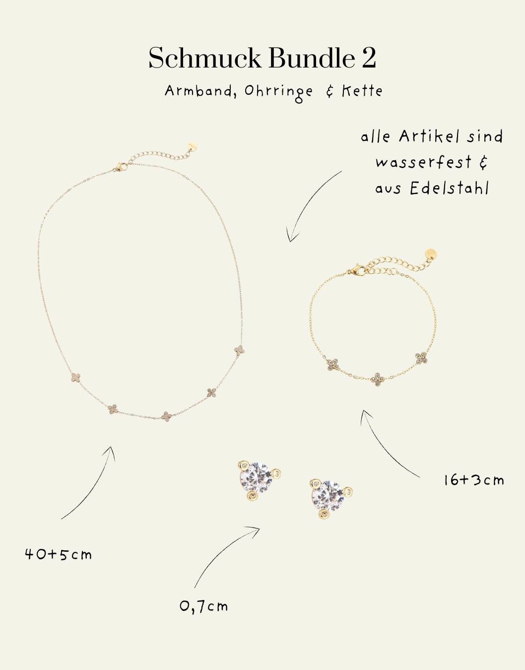 Schmuck Bundle Charms – Kette, Armband & Ohrstecker