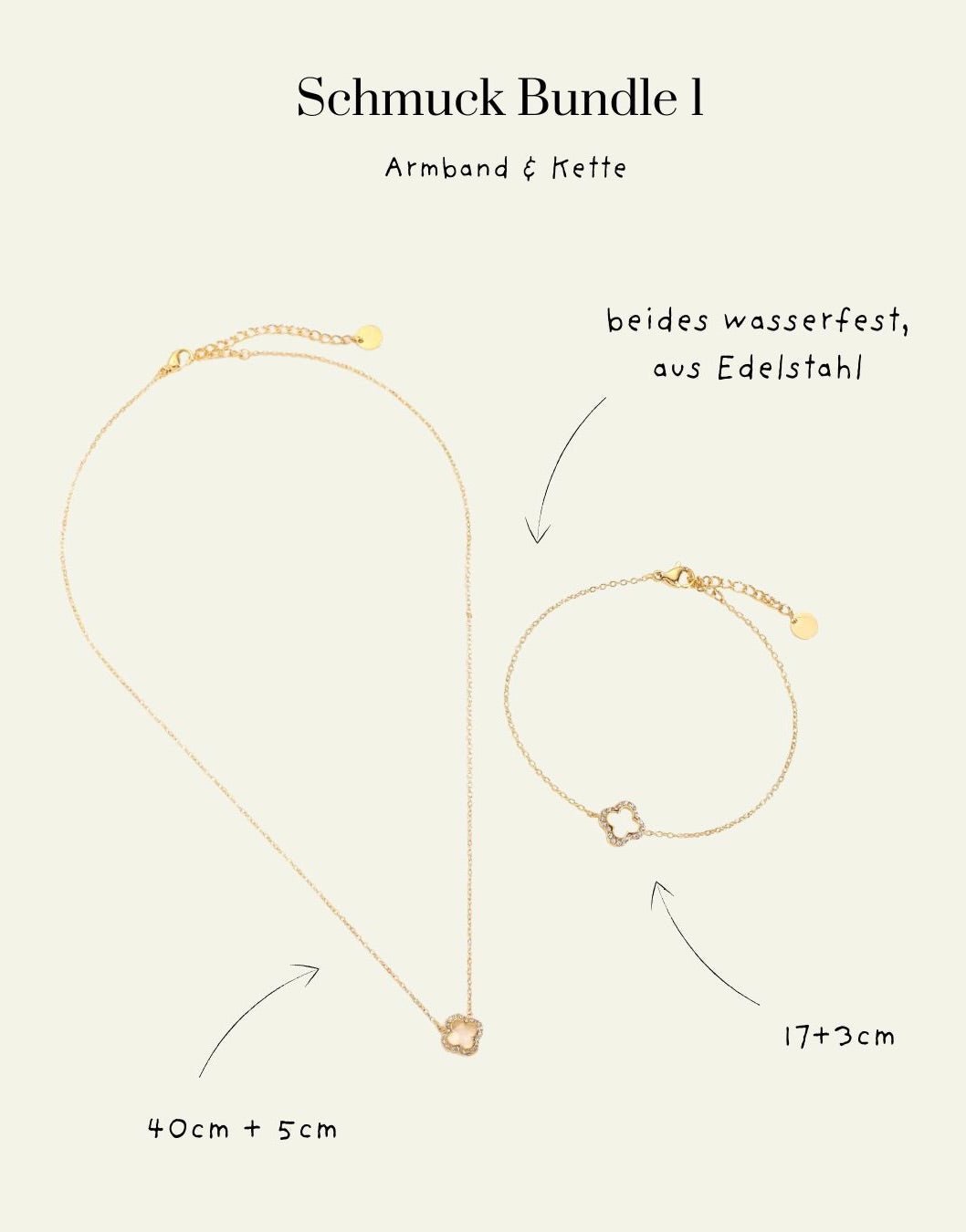 Schmuck Bundle Goldfarben – Kette & Armband