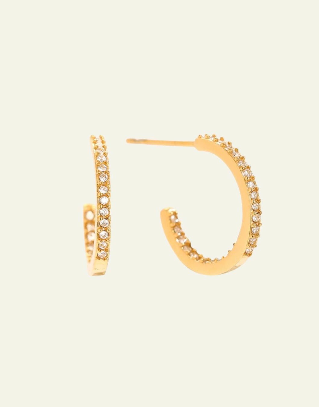 Schmuck Ohrringe gold mit Glitzersteinen Creolen