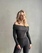 Schulterfreier Lurex Body - Switch - Fashion