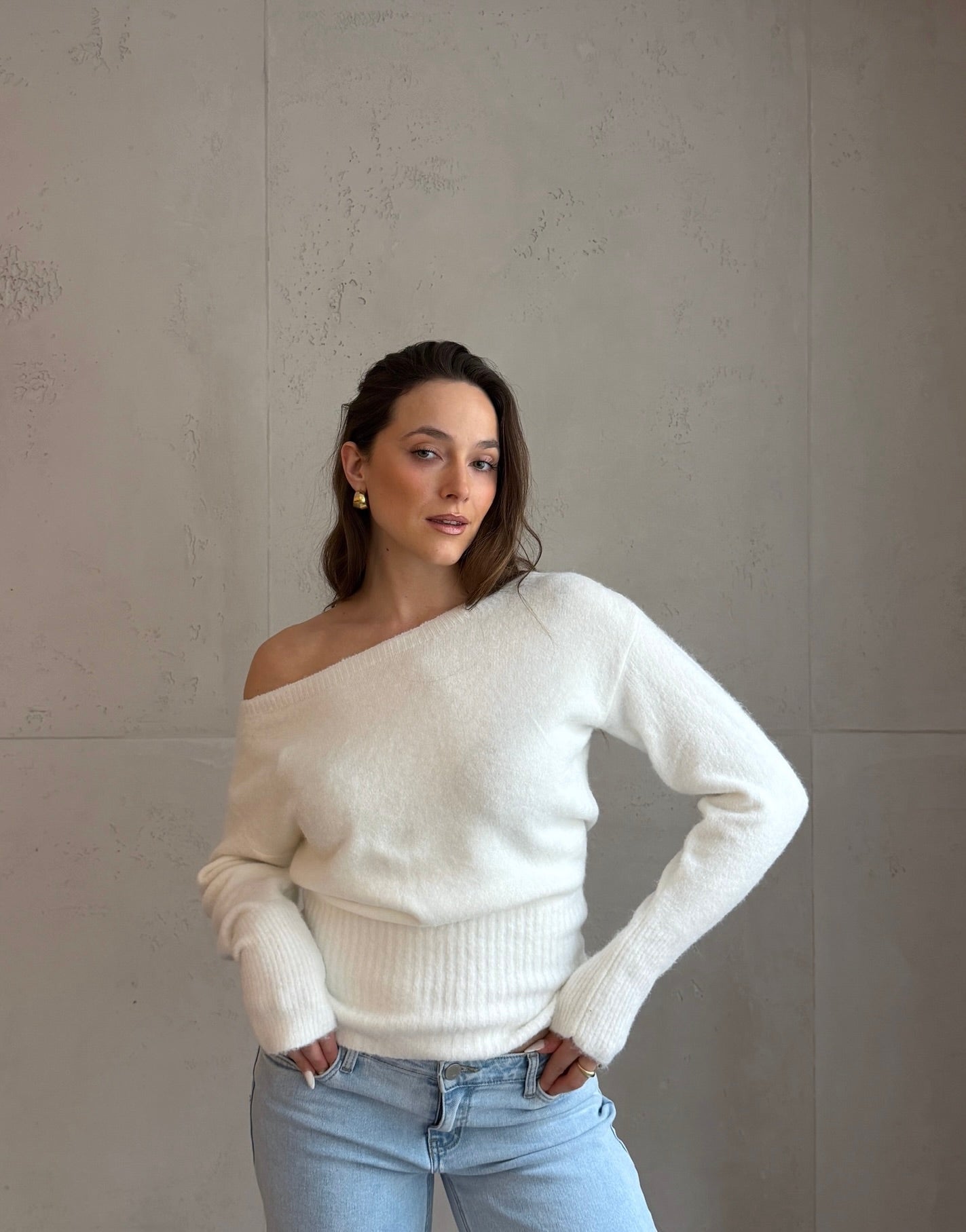 Schulterfreier Pullover Eng & Tailliert - Switch - Fashion